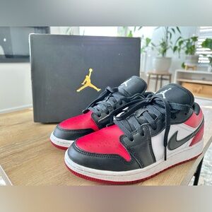 Jordan Kids Black, Red, and White Sneakers